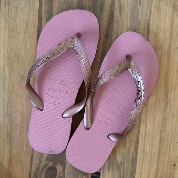 Havaianas Women’s Top Tiras Flip Flops Size 7/8W Ballet Rose - Picture 4 of 6
